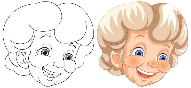 Vettore gratuito illustrazione vettoriale della nonna allegra