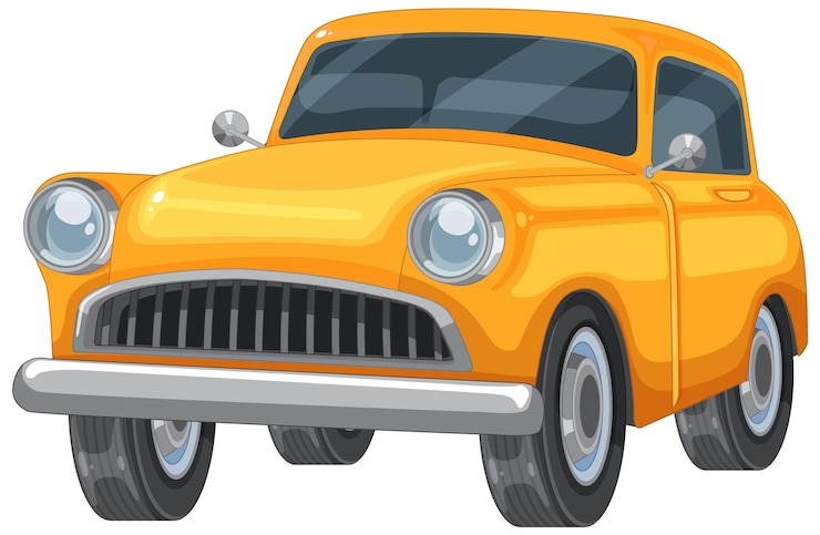 Vettore gratuito illustrazione vettoriale di auto classiche arancione