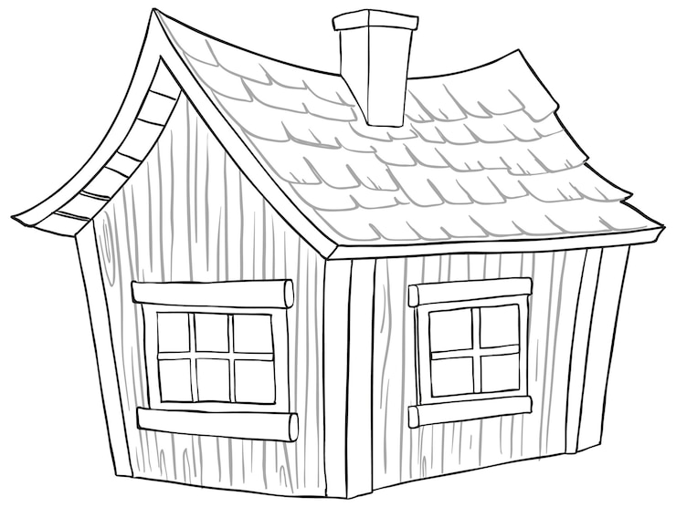 Vettore gratuito illustrazione vettoriale di cozy cottage