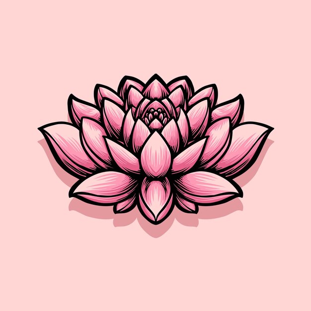 Illustrazione vettoriale di loto fiore rosa