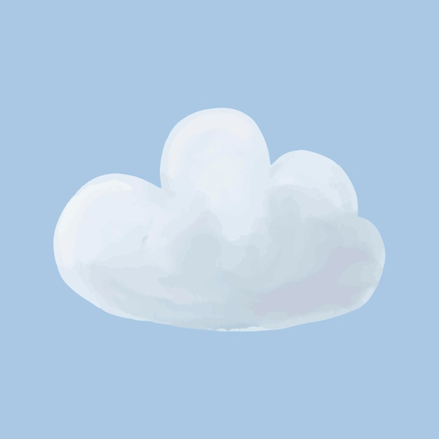 Illustrazione vettoriale di nuvola acquerello carino