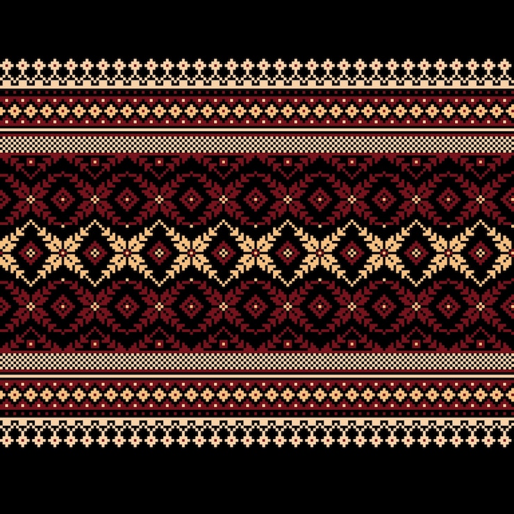 Vettore gratuito illustrazione vettoriale di ornamento popolare ucraino narrativa senza saldatura. ornamento etnico. elemento di bordo. tradizionale ucraino, arte popolare bielorussa lavorato a maglia modello di ricamo - vyshyvanka