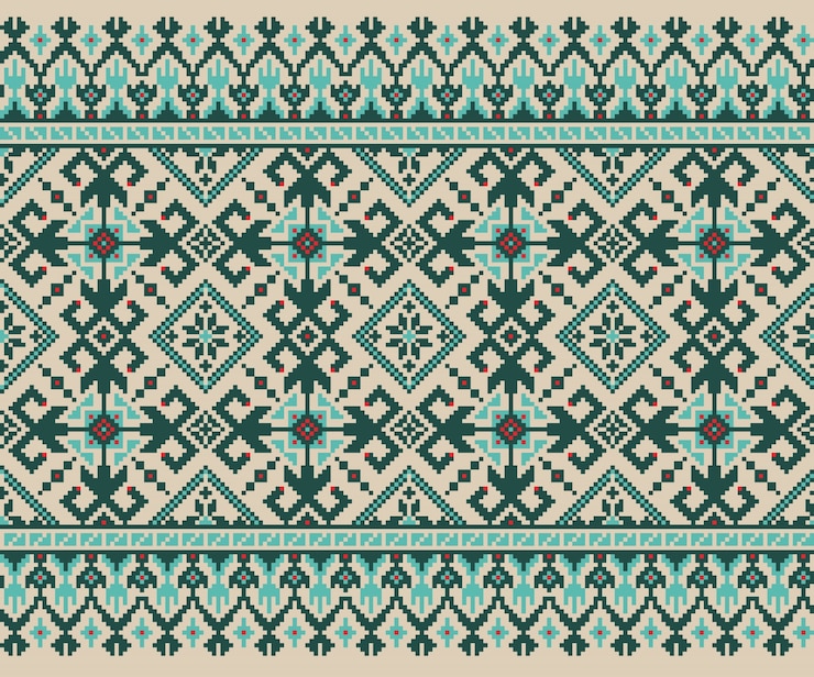 Vettore gratuito illustrazione vettoriale di ornamento popolare ucraino narrativa senza saldatura. ornamento etnico. elemento di bordo. tradizionale ucraino, arte popolare bielorussa lavorato a maglia modello di ricamo - vyshyvanka