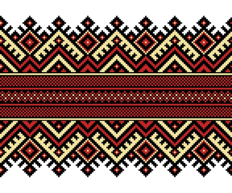 Vettore gratuito illustrazione vettoriale di ornamento popolare ucraino narrativa senza saldatura. ornamento etnico. elemento di bordo. tradizionale ucraino, arte popolare bielorussa lavorato a maglia modello di ricamo - vyshyvanka