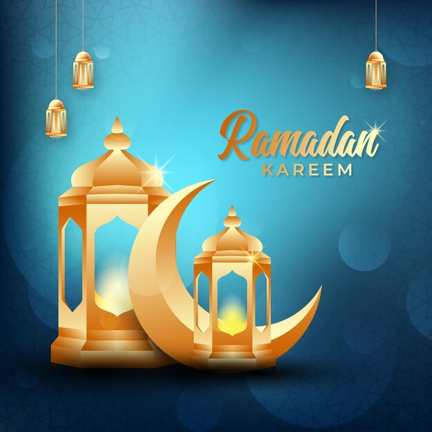Illustrazione vettoriale di ramadan kareem in stile sfumato