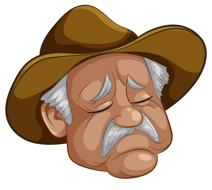 Vettore gratuito illustrazione vettoriale di sleepy old cowboy