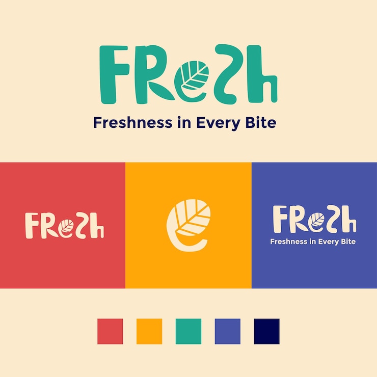 Vettore gratuito illustrazione vettoriale fresh logo branding set