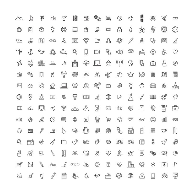 Vettore gratuito illustrazione vettoriale ui universal icon concept