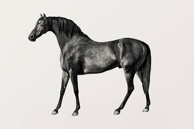 Illustrazione vintage vettoriale di cavallo, remixata da opere d'arte di George Stubbs