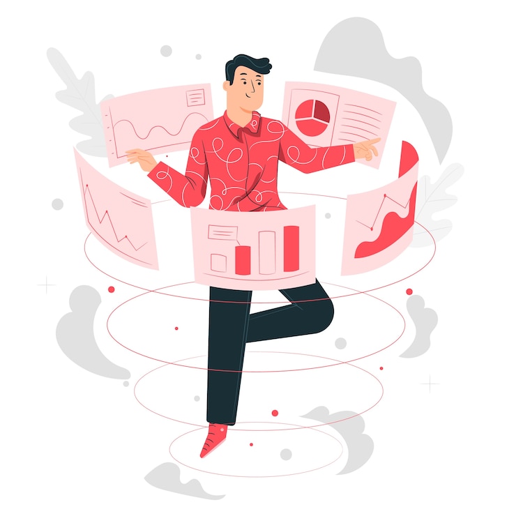 Vettore gratuito illustrazione visiva del concetto di dati