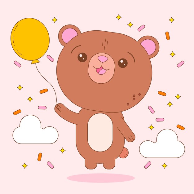 Illustrazioni di animali kawaii disegnate a mano