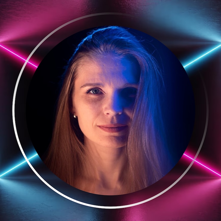 Vettore gratuito immagine del profilo instagram gradiente neon tech geek