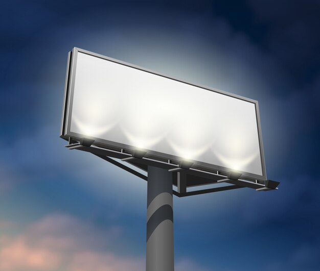 Immagine di notte illuminato cartellone
