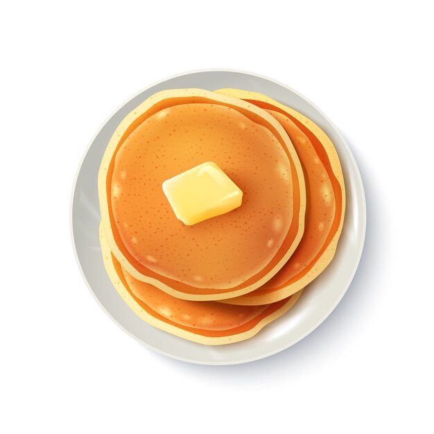 Immagine realistica di vista superiore dei pancake della prima colazione