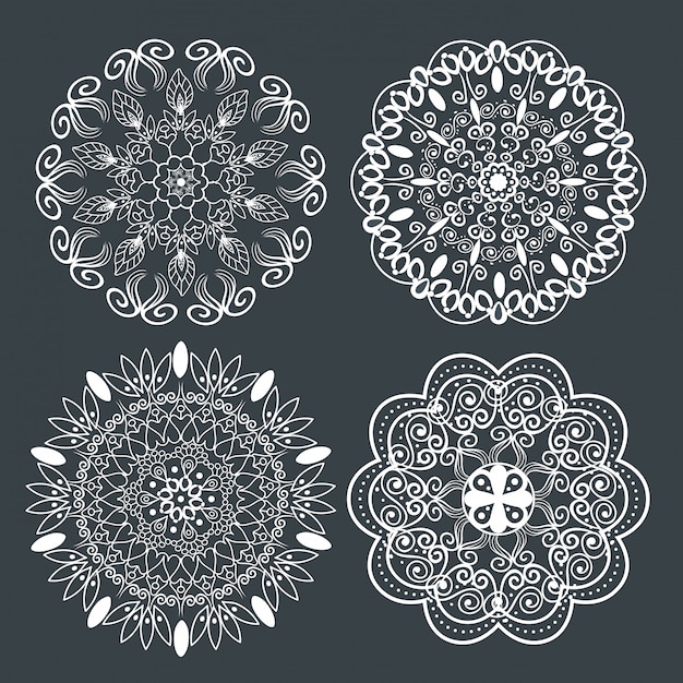 Impostare mandala grafica con stile ornamentale