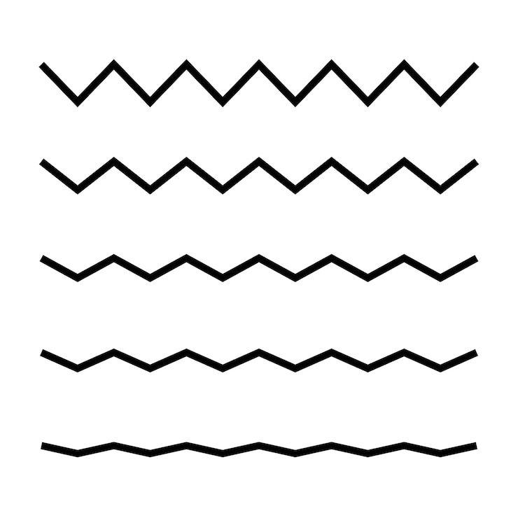 Vettore gratuito impostazione di linee a zigzag