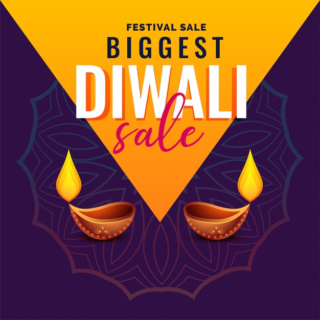 Impressionante design di banner di vendita di diwali
