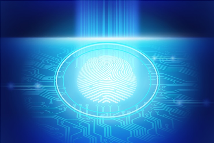 Vettore gratuito impronta digitale al neon sullo sfondo