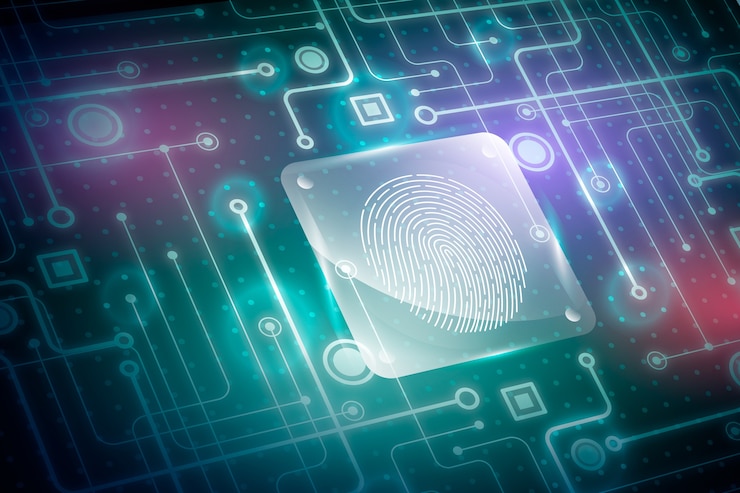 Vettore gratuito impronte digitali sullo sfondo al neon