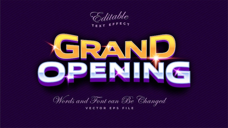 Vettore gratuito inaugurazione text effect