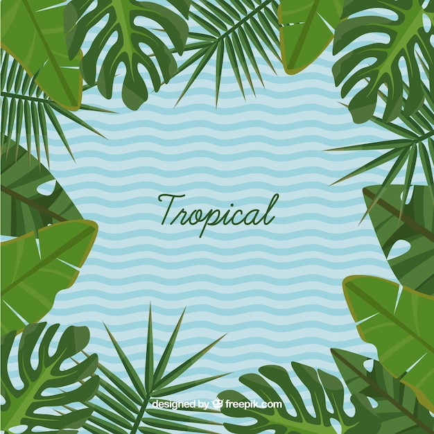 Incantevole sfondo tropicale con design piatto