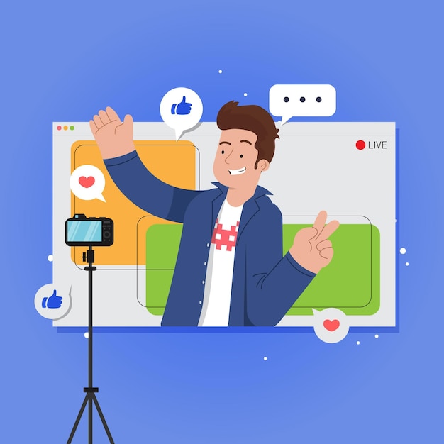 Influencer che registra un nuovo video