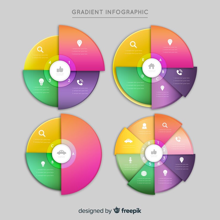 Vettore gratuito infografica a gradiente