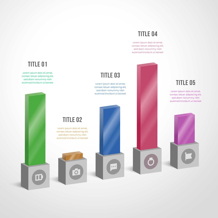 Vettore gratuito infografica barre colorate