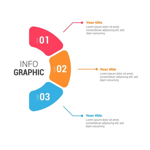 Infografica colorata moderna con passaggi