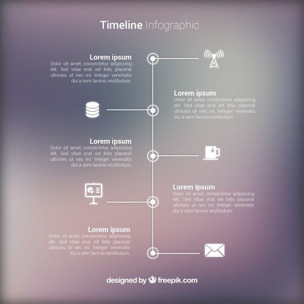 Vettore gratuito infografica con sfondo sfocato