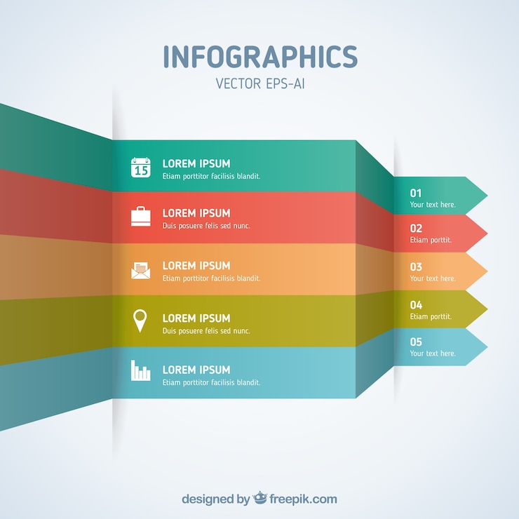 Vettore gratuito infografica con strisce colorate