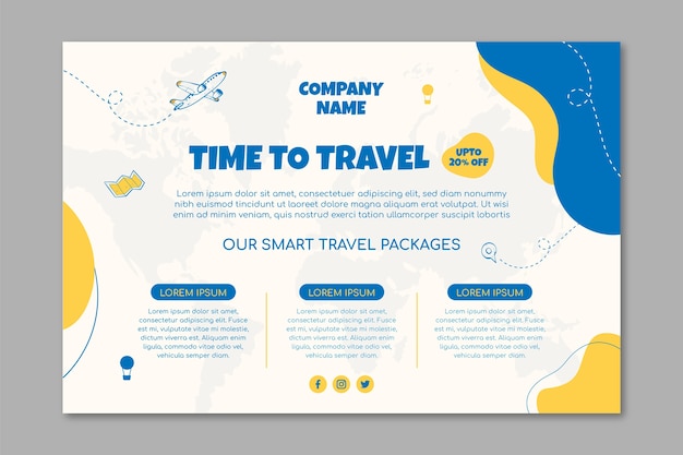 Infografica dell'agenzia di viaggi di design piatto disegnata a mano
