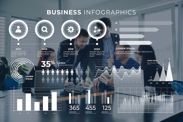 Infografica di affari con foto
