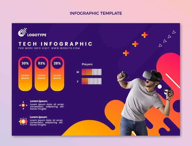 Infografica di tecnologia astratta sfumata