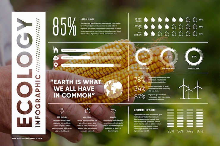 Vettore gratuito infografica ecologia con foto