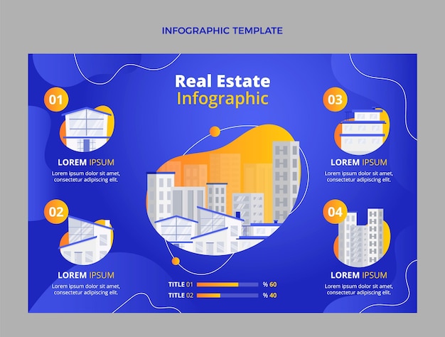 Infografica immobiliare sfumata