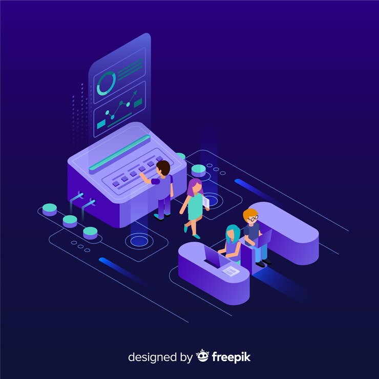 Vettore gratuito infografica isometrica con grafici e persone