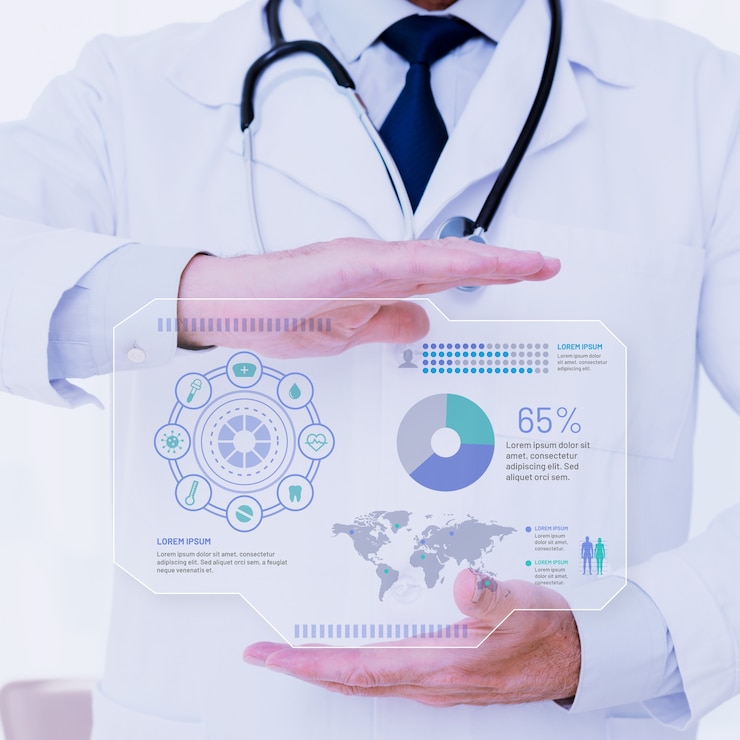 Vettore gratuito infografica medica con foto