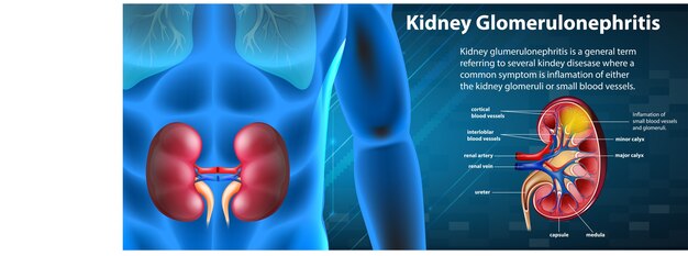 Infografica medica della glomerulosclerosi renale