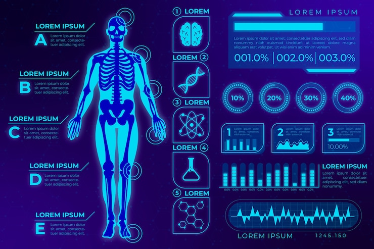 Vettore gratuito infografica medica tecnologia futuristica