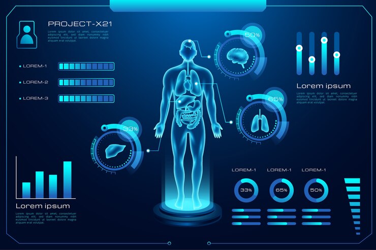 Vettore gratuito infografica medica tecnologia futuristica