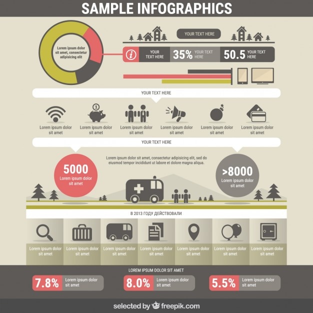 Vettore gratuito infografica moderno campione