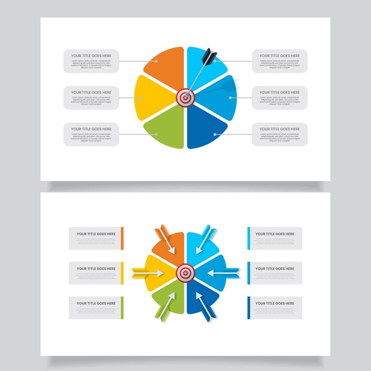Vettore gratuito infografica obiettivi colorati creativi