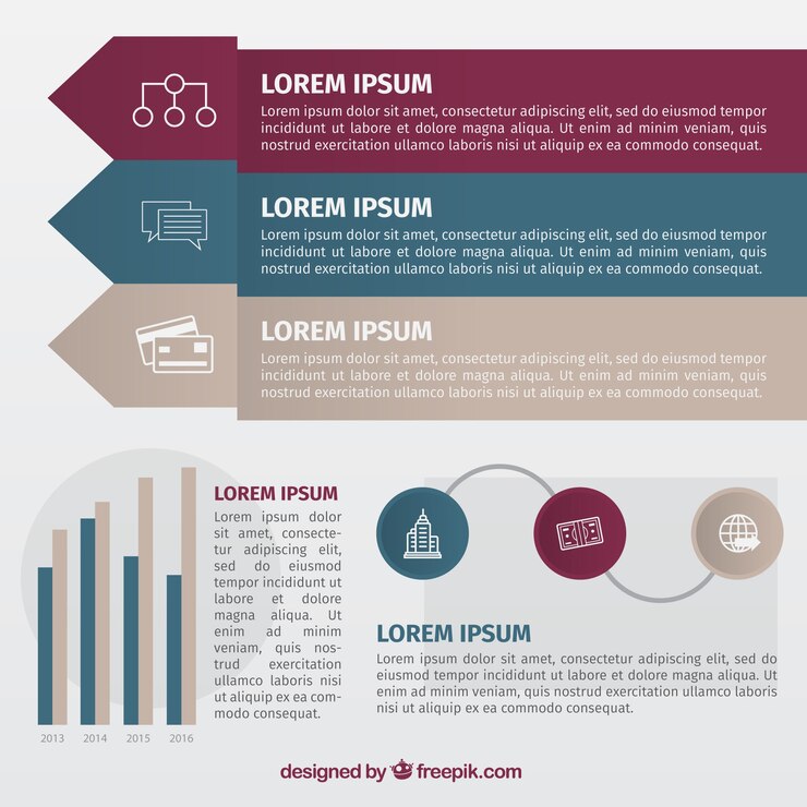 Vettore gratuito infografica per le imprese a struttura piatta