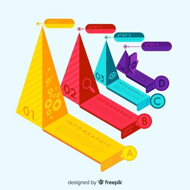 Infografica piramide passi sfondo