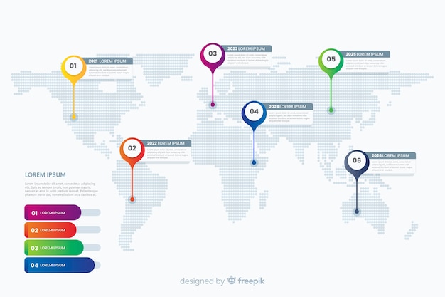 Infografica professionale della mappa del mondo