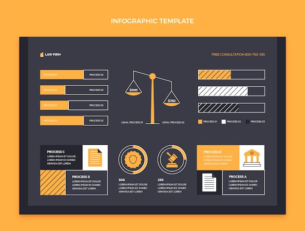 Infografica studio legale geometrico design piatto