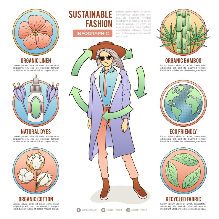 Vettore gratuito infografica sulla moda sostenibile
