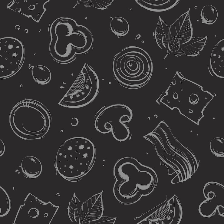 Vettore gratuito ingredienti senza soluzione di continuità della pizza