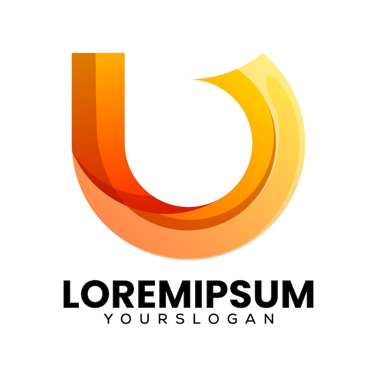 Vettore gratuito iniziali della lettera u design creativo del logo